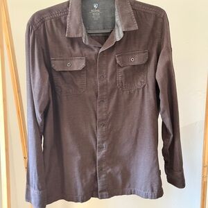 KUHL Descendr Long Sleeve Shirt, Men's M, Dark Brown
